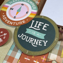Load image into Gallery viewer, Let’s Go Camping scrapbook page kit