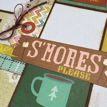 Load image into Gallery viewer, Let’s Go Camping scrapbook page kit