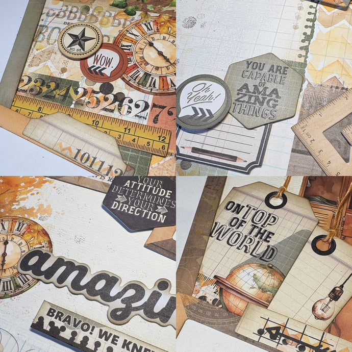Academia scrapbook page kit