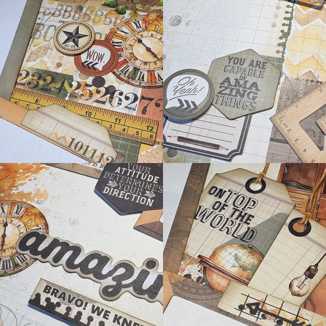 Academia scrapbook page kit