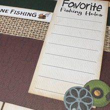 Load image into Gallery viewer, Gone Fishing scrapbook page kit