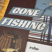 Load image into Gallery viewer, Gone Fishing scrapbook page kit