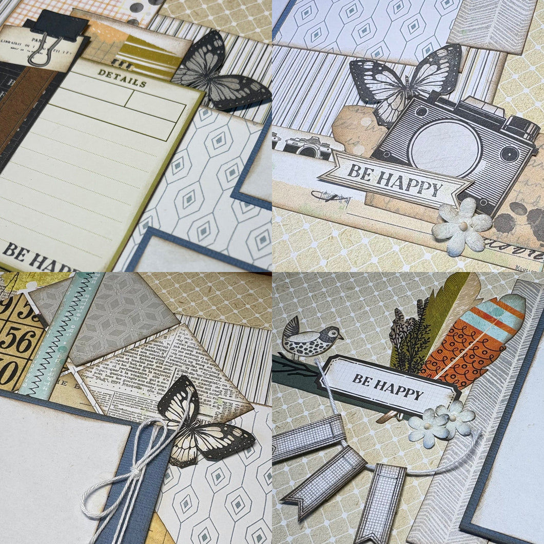 Be Happy scrapbook page kit