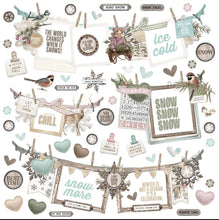 Load image into Gallery viewer, Snow Snow Snow scrapbook page kit
