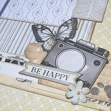 Load image into Gallery viewer, Be Happy scrapbook page kit
