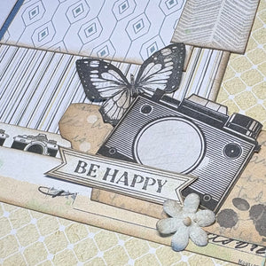 Be Happy scrapbook page kit