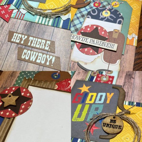 Hey There, Cowboy scrapbook page kit
