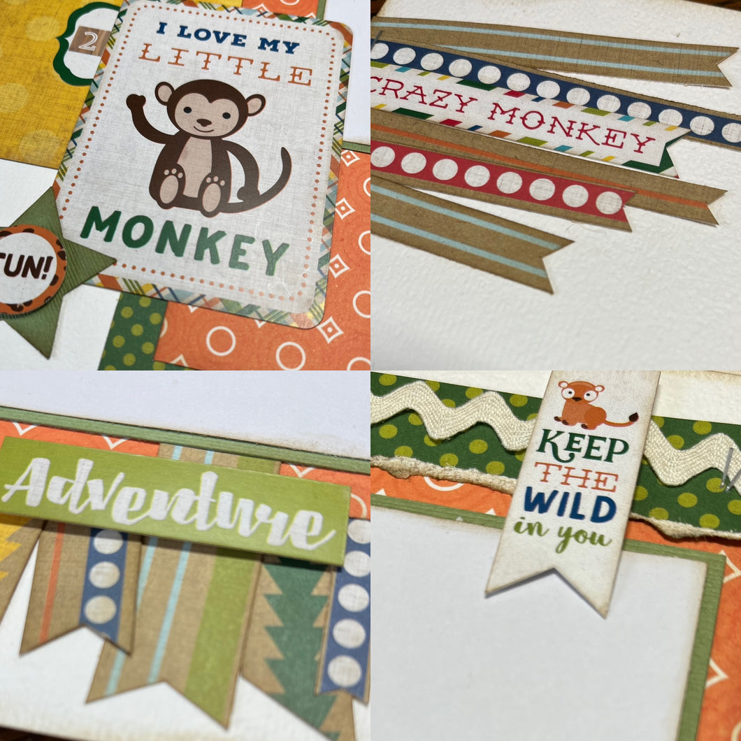I Love My Little Monkey scrapbook page kit