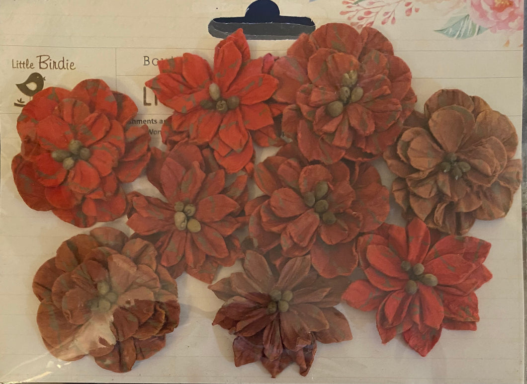 Rustic Red Flowers by Little Birdie Crafts