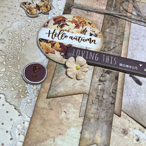 Hello Autumn (love pumpkin) scrapbook page kit
